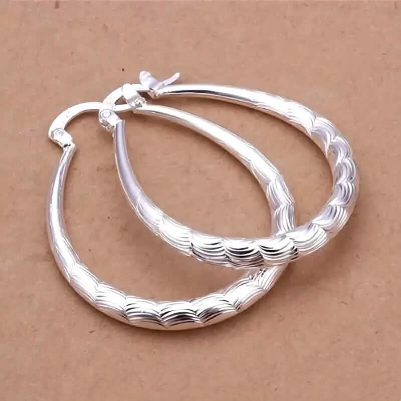 Vintage Pattern Large Hoop Earrings - A-1 Thread Vault