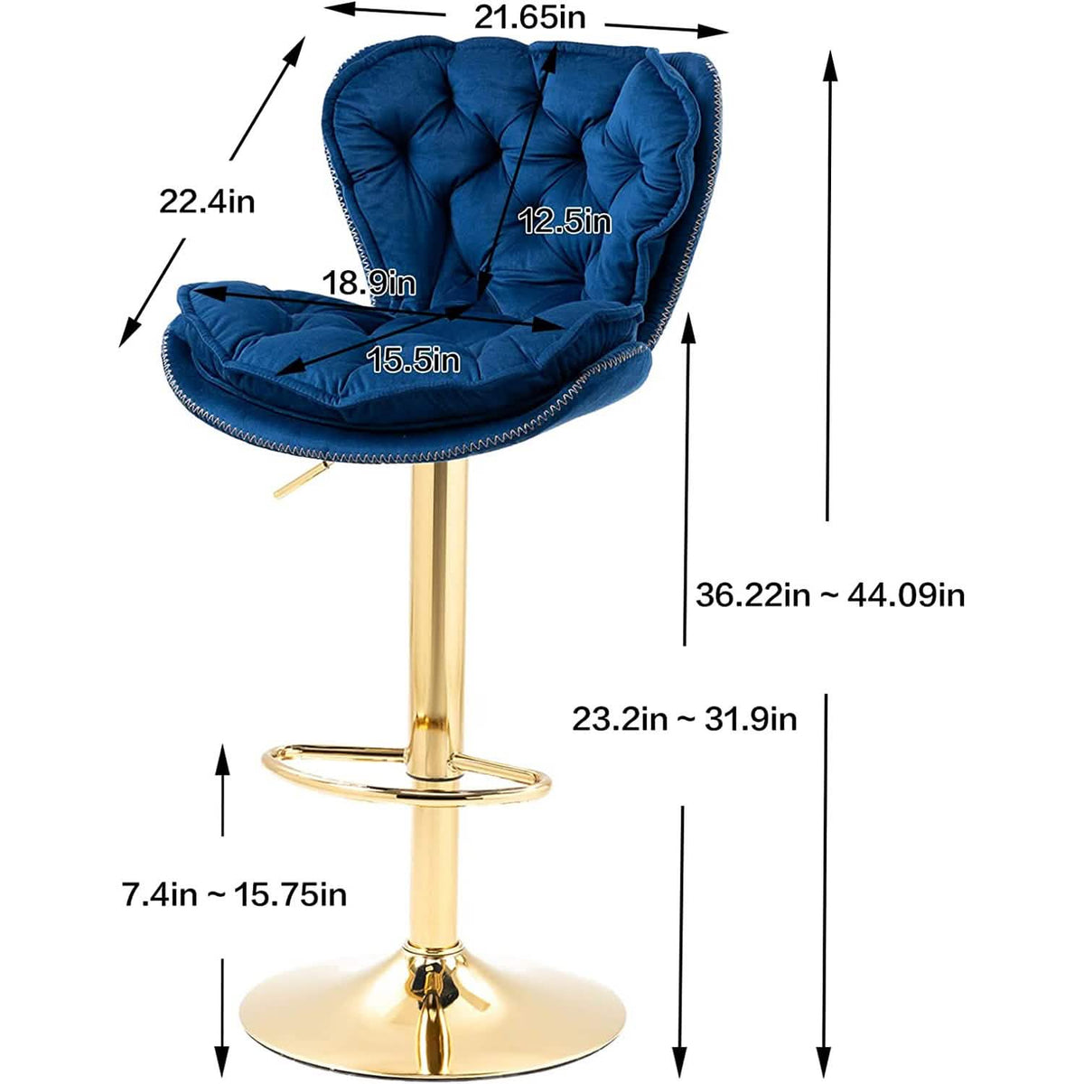 Vintage Swivel Velvet Bar Stools - A-1 Thread Vault