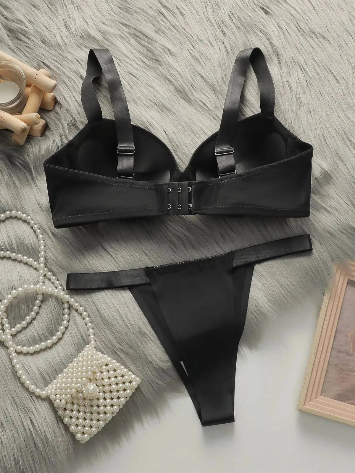 Viomisha Women Sexy Lingerie Set Ladies Soild Color Brassiere Push Up Bra 3/4 Cup Comfortable Intimates Underwear Panty Set S-L - A-1 Thread Vault