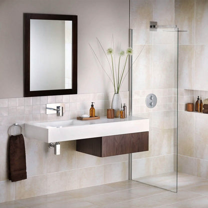 Wall Mount Mirror Wood-Like Frame Rectangle Modern Hanging Mirror - A-1 Thread Vault