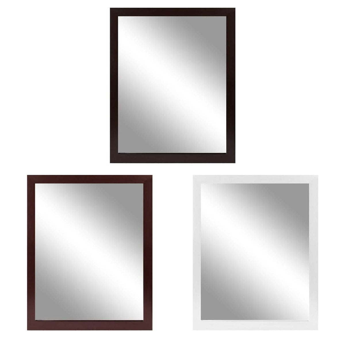 Wall Mount Mirror Wood-Like Frame Rectangle Modern Hanging Mirror - A-1 Thread Vault