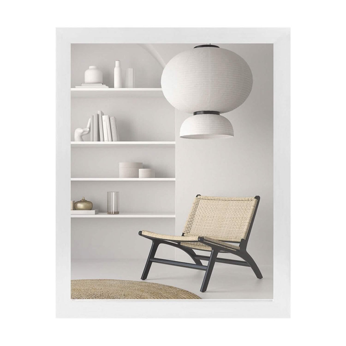 Wall Mount Mirror Wood-Like Frame Rectangle Modern Hanging Mirror - A-1 Thread Vault