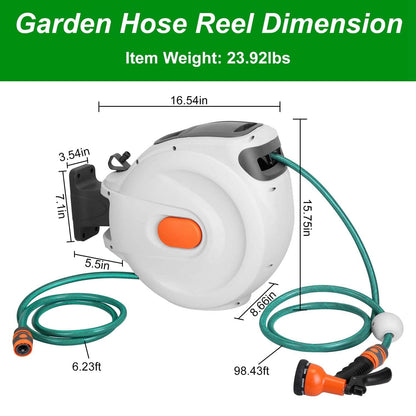 Wall Mounted Automatic Retractable Garden Hose Reel - A-1 Thread Vault