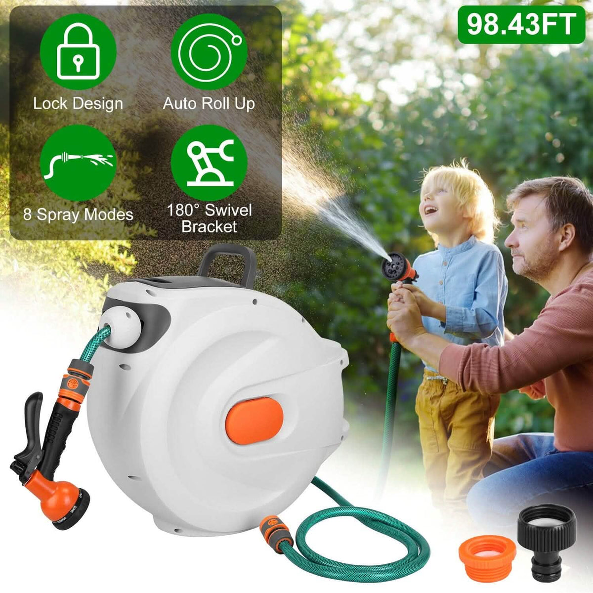 Wall Mounted Automatic Retractable Garden Hose Reel - A-1 Thread Vault