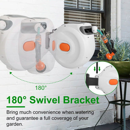 Wall Mounted Automatic Retractable Garden Hose Reel - A-1 Thread Vault