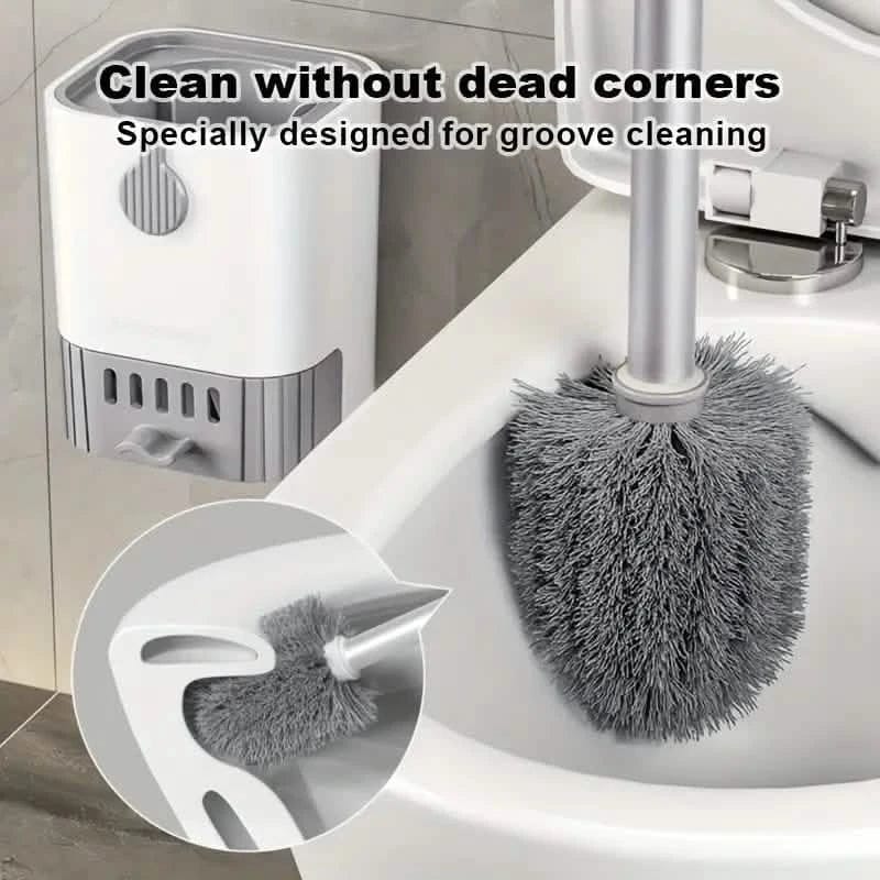 Wall Mounted Long Handle Toilet Cleaning Brush With Holder - A-1 Thread Vault
