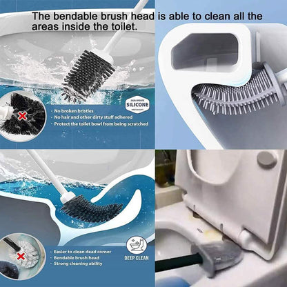 Wall Mounted Silicone Bathroom Brush and Holder Set - A-1 Thread Vault