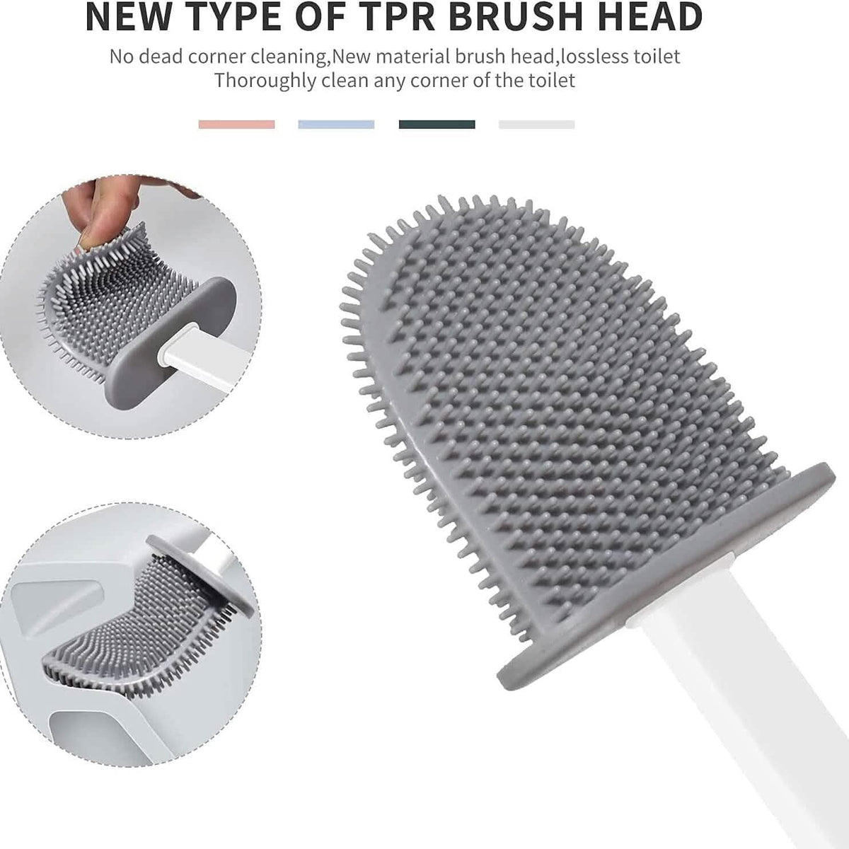 Wall Mounted Silicone Bathroom Brush and Holder Set - A-1 Thread Vault