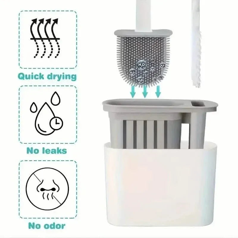 Wall-Mounted Toilet Brush Holder with Long Handle - A-1 Thread Vault
