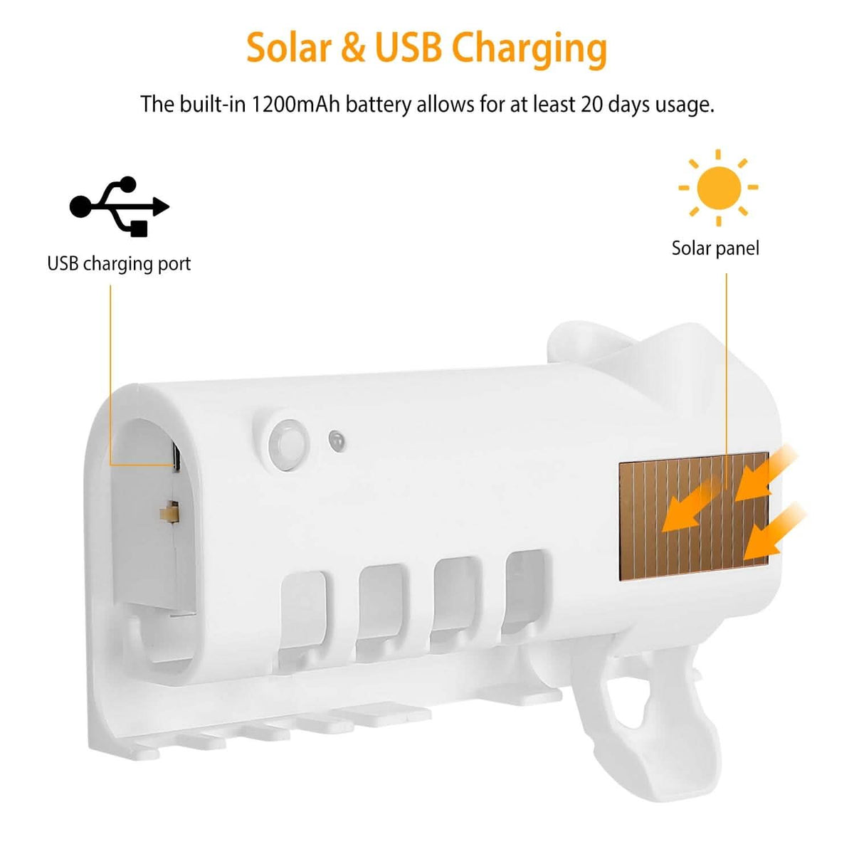 Wall Mounted Toothbrush Sanitizer Holder IR Induction UV Sanitization Rack - A-1 Thread Vault