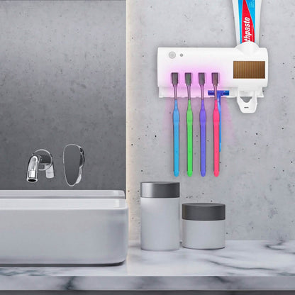 Wall Mounted Toothbrush Sanitizer Holder IR Induction UV Sanitization Rack - A-1 Thread Vault