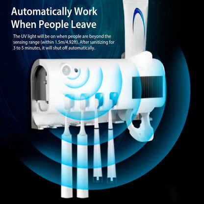 Wall Mounted Toothbrush Sanitizer Holder IR Induction UV Sanitization Rack - A-1 Thread Vault