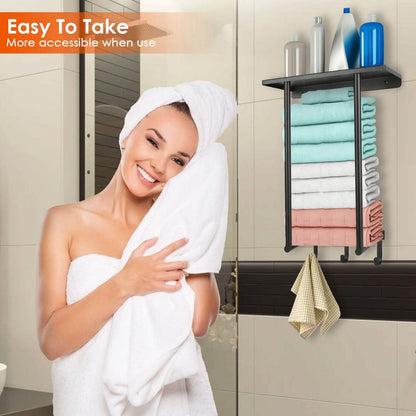 Wall Mounted Towel Rack for Rolled Towels - A-1 Thread Vault