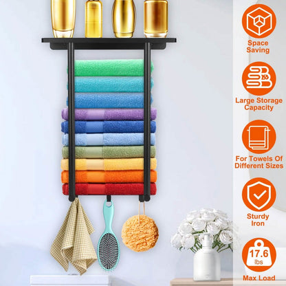 Wall Mounted Towel Rack for Rolled Towels - A-1 Thread Vault
