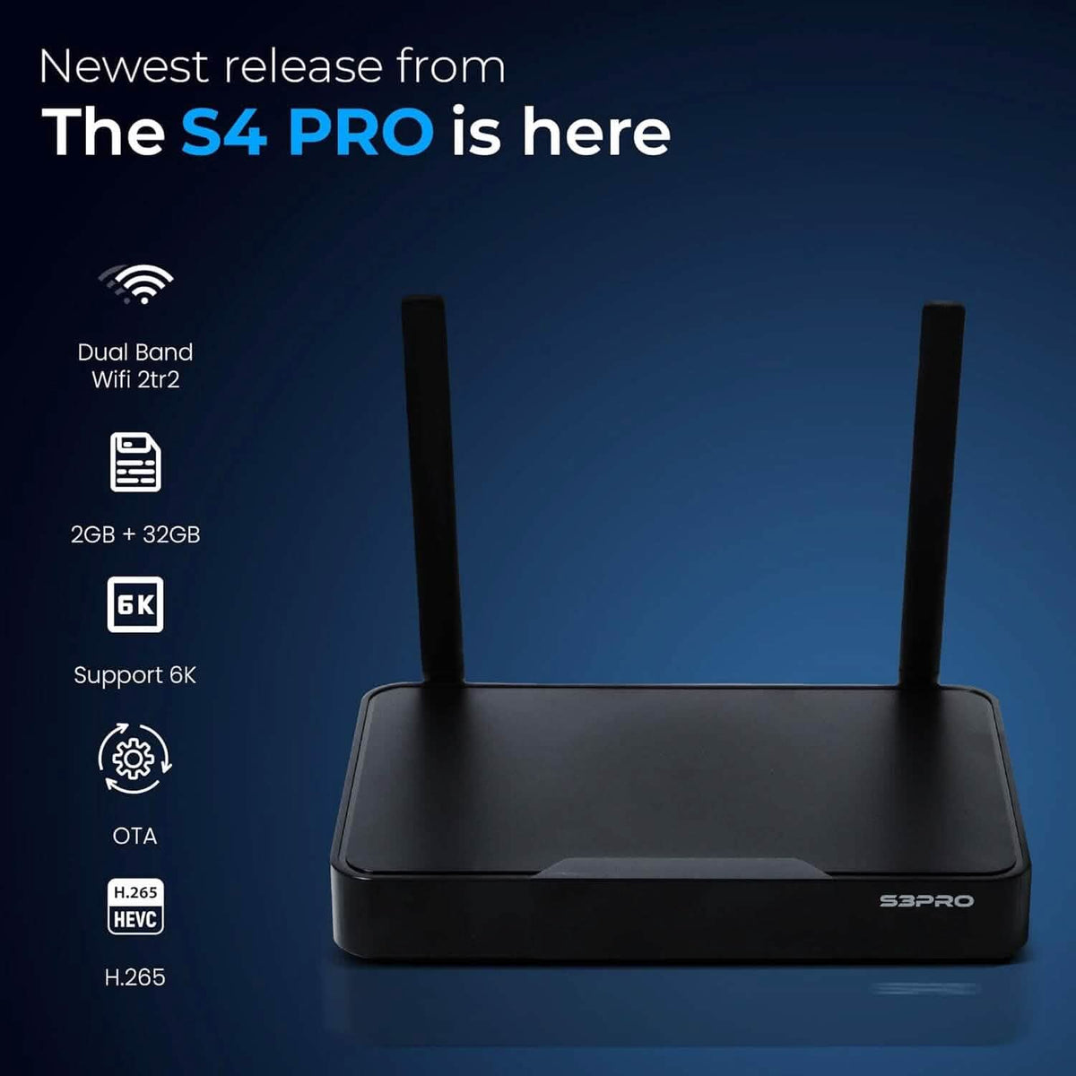 WALLECOM 2023 Latest S4 PRO Smart TV Box (Refurbished) - A-1 Thread Vault