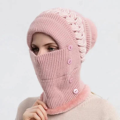 Warm Knitted Beanie Hat and Neck Warmer Set - A-1 Thread Vault