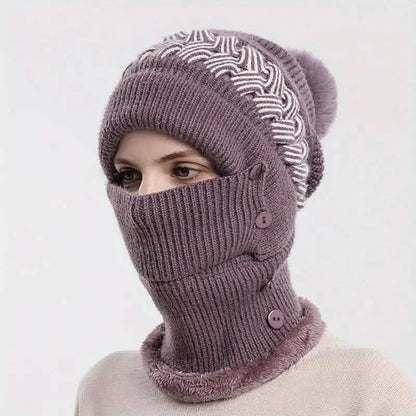 Warm Knitted Beanie Hat and Neck Warmer Set - A-1 Thread Vault