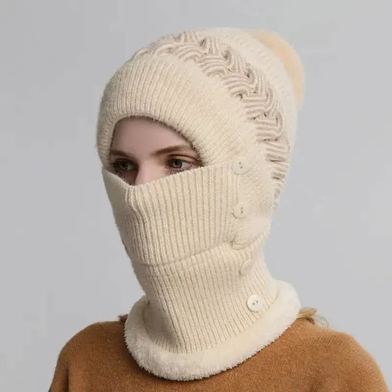 Warm Knitted Beanie Hat and Neck Warmer Set - A-1 Thread Vault