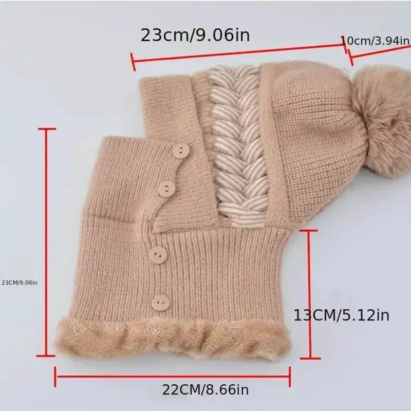 Warm Knitted Beanie Hat and Neck Warmer Set - A-1 Thread Vault