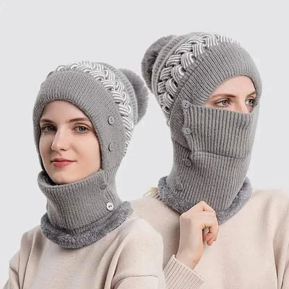 Warm Knitted Beanie Hat and Neck Warmer Set - A-1 Thread Vault