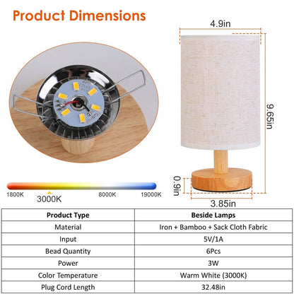 Warm White Nightstand Lamp USB Plug Modern Lantern - A-1 Thread Vault