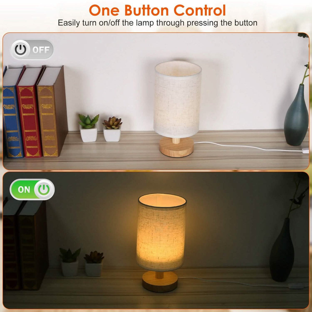 Warm White Nightstand Lamp USB Plug Modern Lantern - A-1 Thread Vault