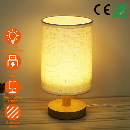 Warm White Nightstand Lamp USB Plug Modern Lantern - A-1 Thread Vault