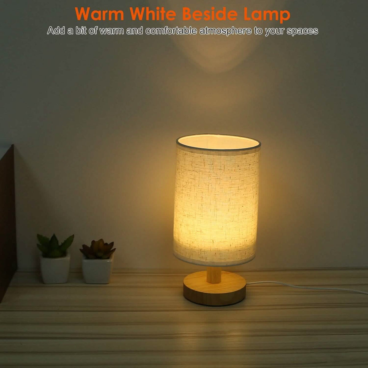 Warm White Nightstand Lamp USB Plug Modern Lantern - A-1 Thread Vault
