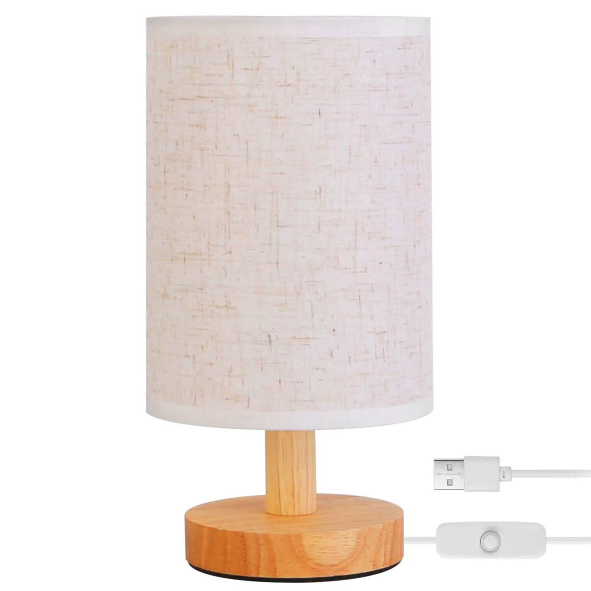 Warm White Nightstand Lamp USB Plug Modern Lantern - A-1 Thread Vault