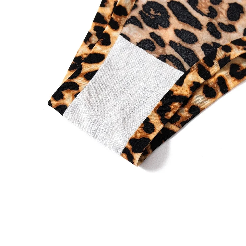 WarmSteps 3Pcs/Set Sexy Leopard Thongs Women's Panties Thongs 2024 New Female Underwear Seamless Printed Panties Ice Silk Briefs - A-1 Thread Vault