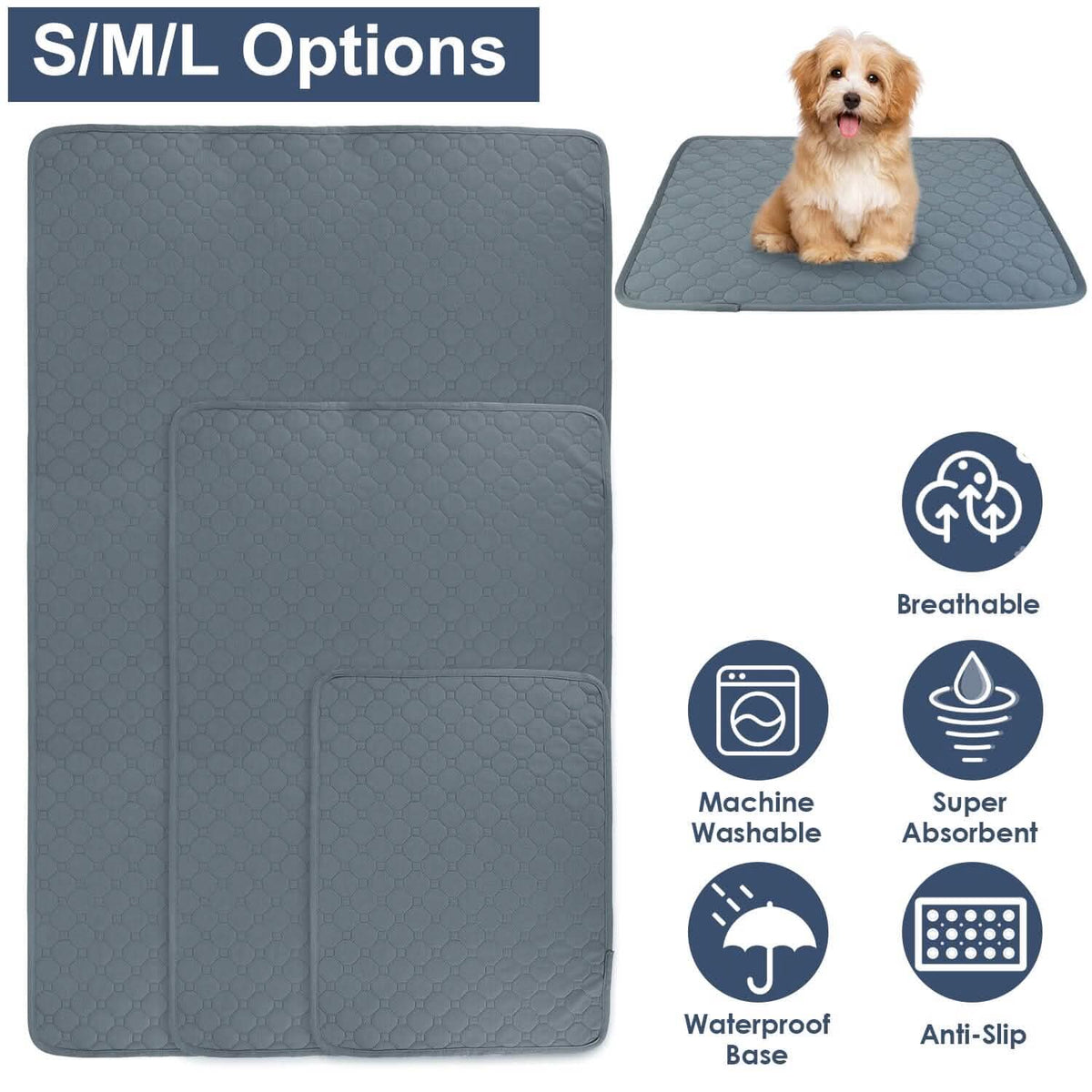 Washable Dog Pee Pad Reusable Puppy Potty Training Pads - A-1 Thread Vault