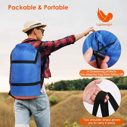 Water Resistant Camping Cotton Liner Sleeping Bag with Sack - A-1 Thread Vault