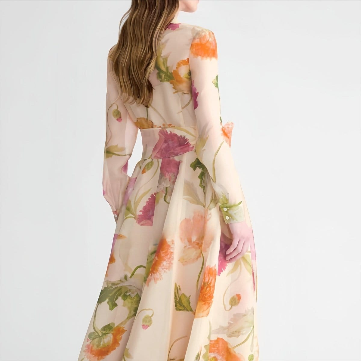 Watercolour Floral Shirt Maxi Dress(MS414) - A-1 Thread Vault