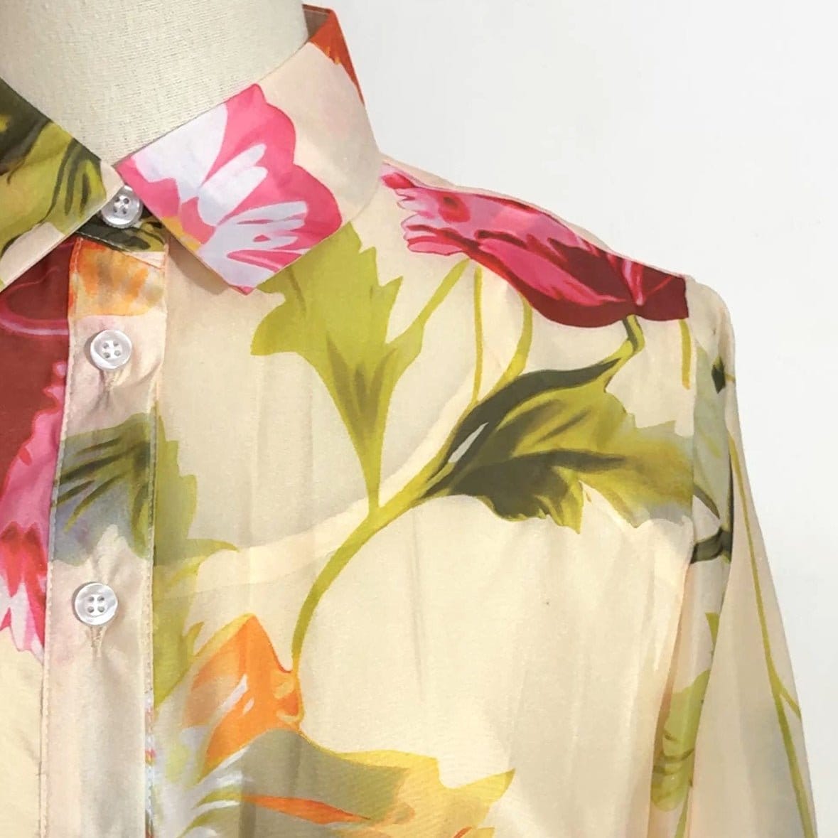 Watercolour Floral Shirt Maxi Dress(MS414) - A-1 Thread Vault