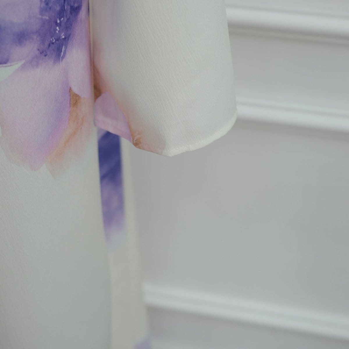 Watercolour Floral Washed-Crinkle Wide-Sleeve Maxi Dress(MS473) - A-1 Thread Vault