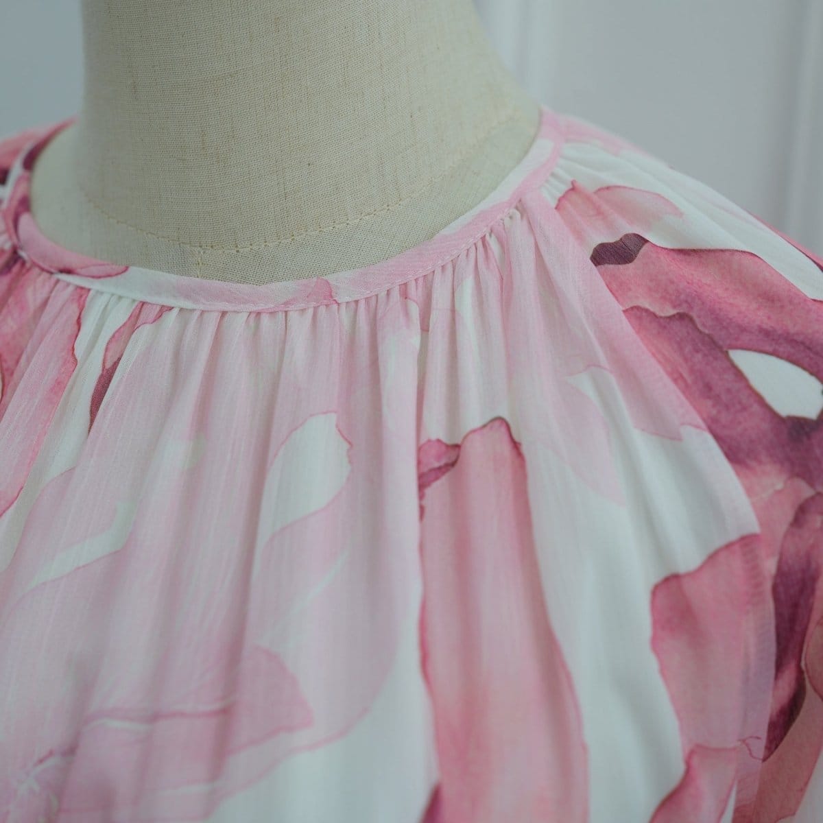 Watercolour Print Double-Layer Flared-Sleeve Maxi Dress(MS479) - A-1 Thread Vault
