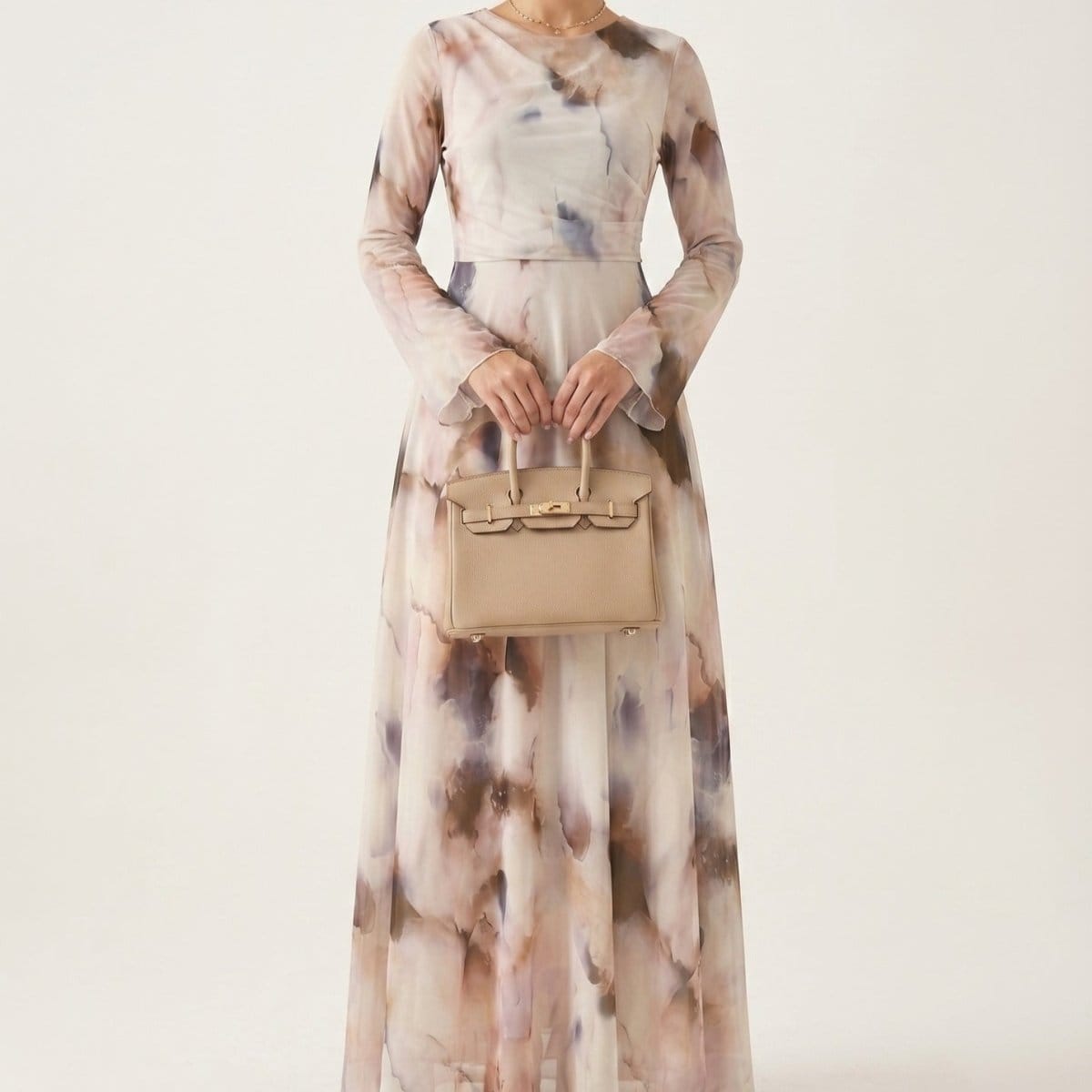 Watercolour Print Maxi Dress(MS447) - A-1 Thread Vault
