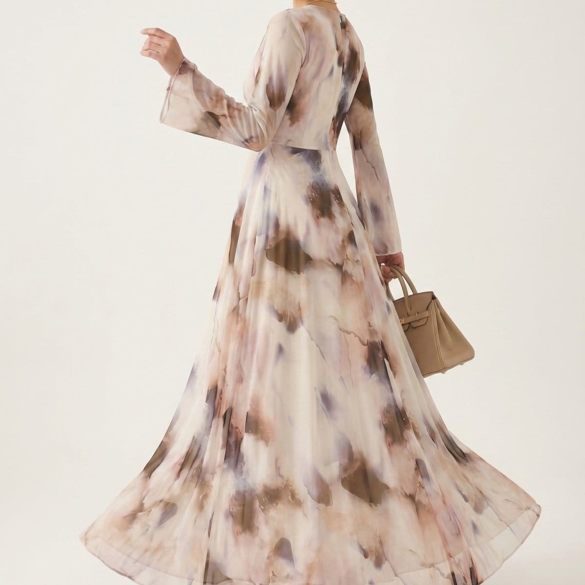 Watercolour Print Maxi Dress(MS447) - A-1 Thread Vault
