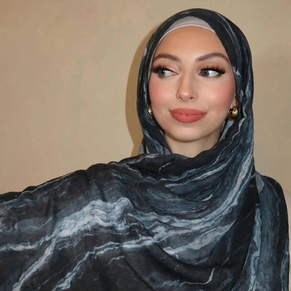 Watercolour Wash Hijab Scarf(MH240) - A-1 Thread Vault