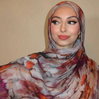 Watercolour Wash Hijab Scarf(MH240) - A-1 Thread Vault
