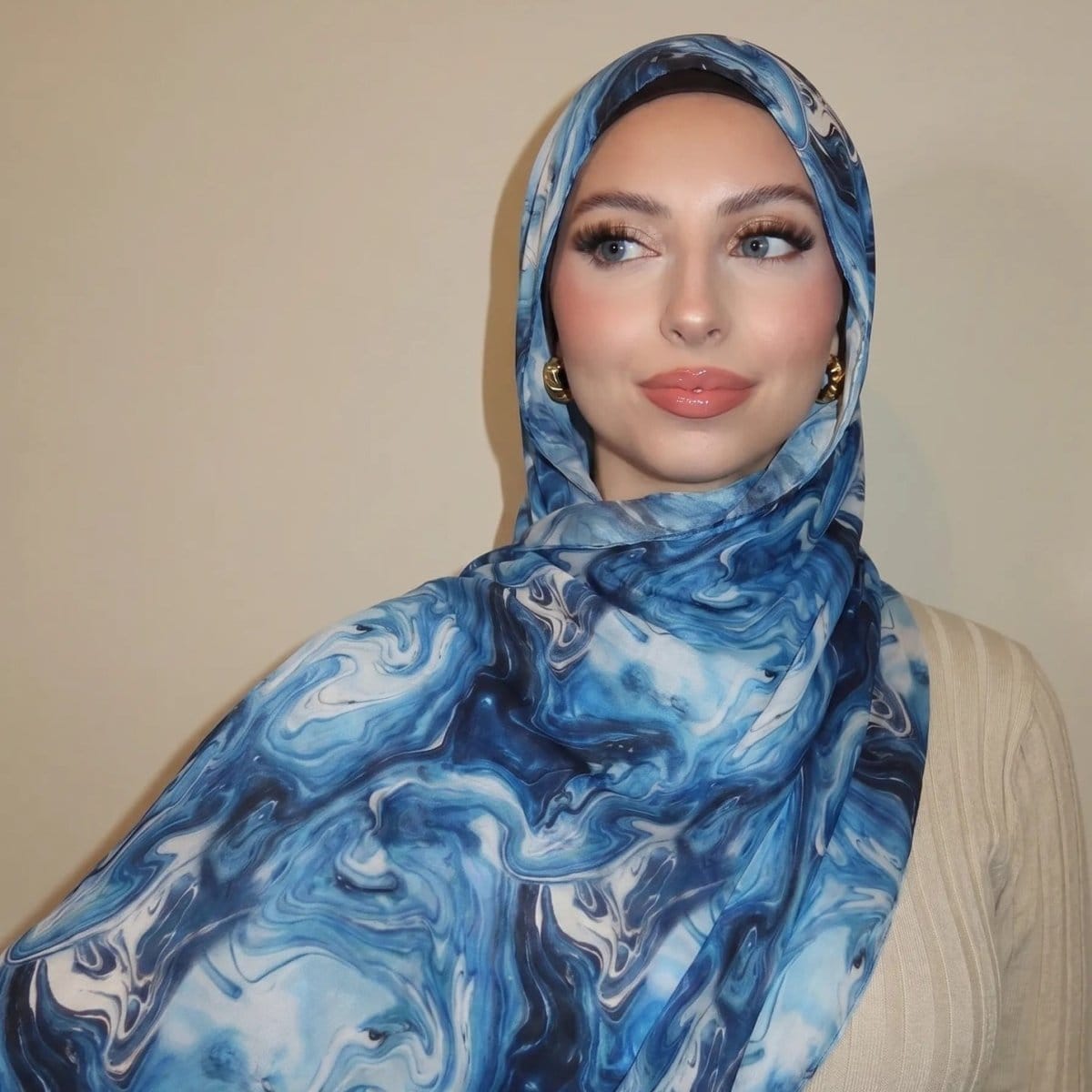 Watercolour Wash Hijab Scarf(MH240) - A-1 Thread Vault