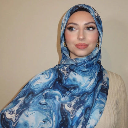 Watercolour Wash Hijab Scarf(MH240) - A-1 Thread Vault