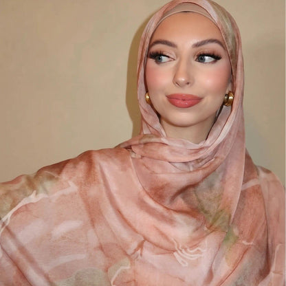 Watercolour Wash Hijab Scarf(MH240) - A-1 Thread Vault