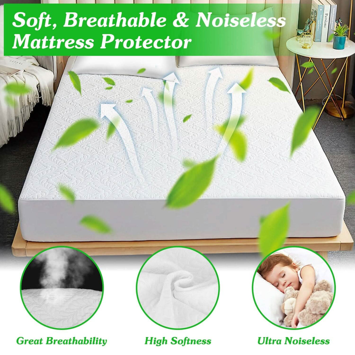 Waterproof Breathable Soft Cotton Mattress Protector - A-1 Thread Vault