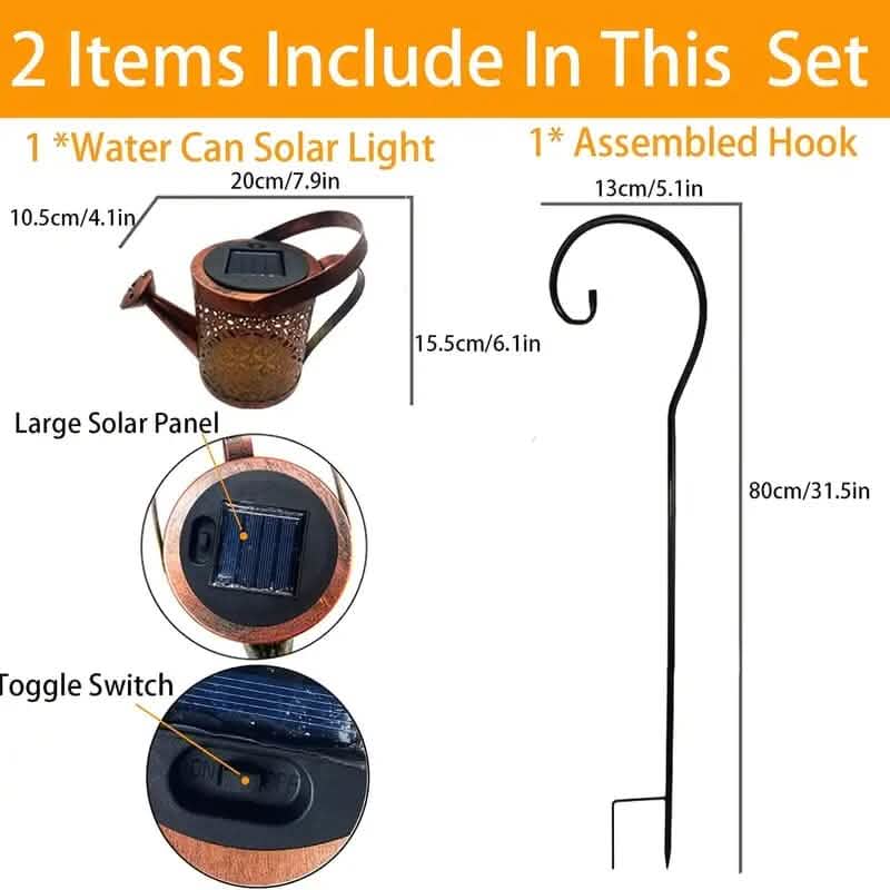 Waterproof Copper Solar Watering Can Light - A-1 Thread Vault