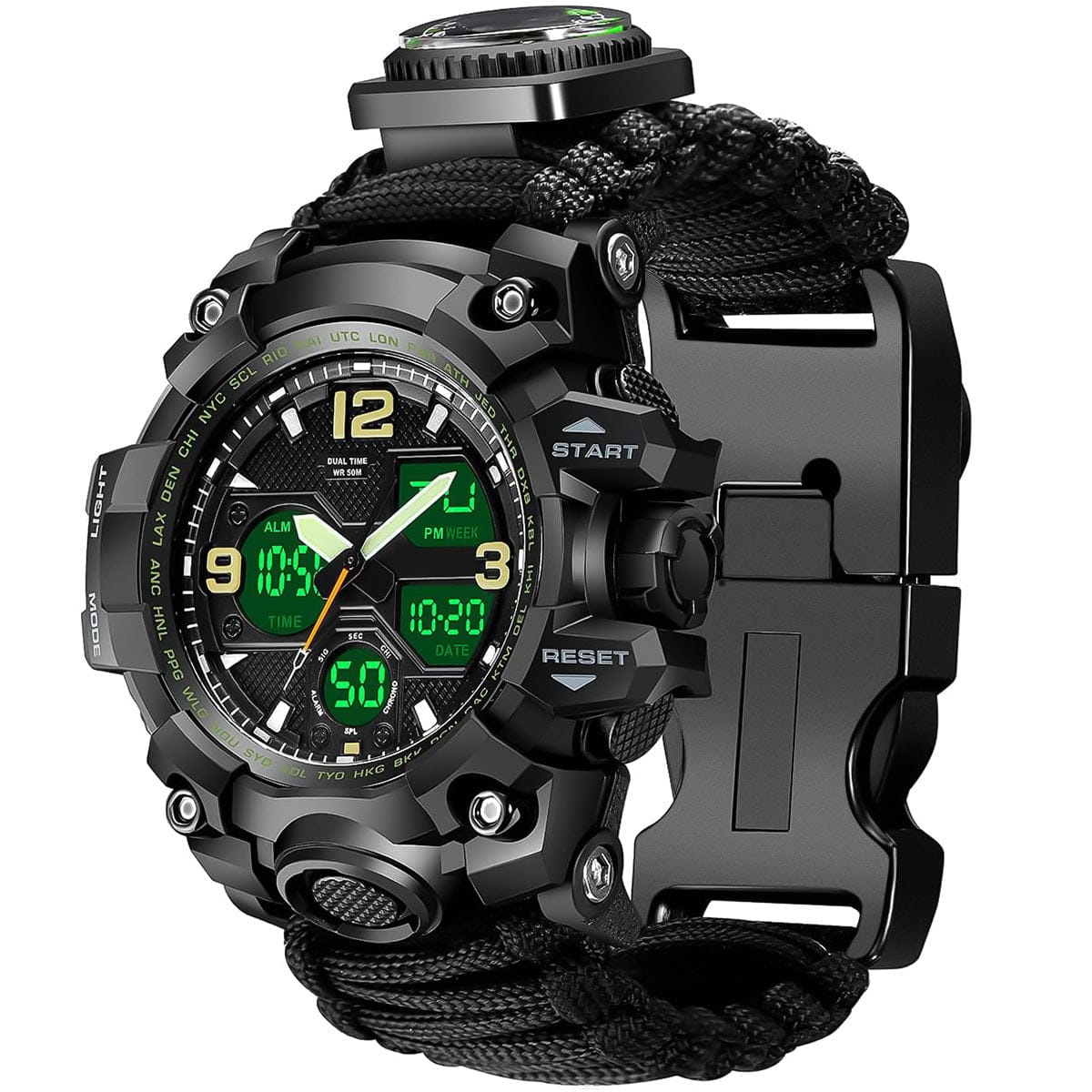 Waterproof Dual Display Electronic Tactical Watch - A-1 Thread Vault