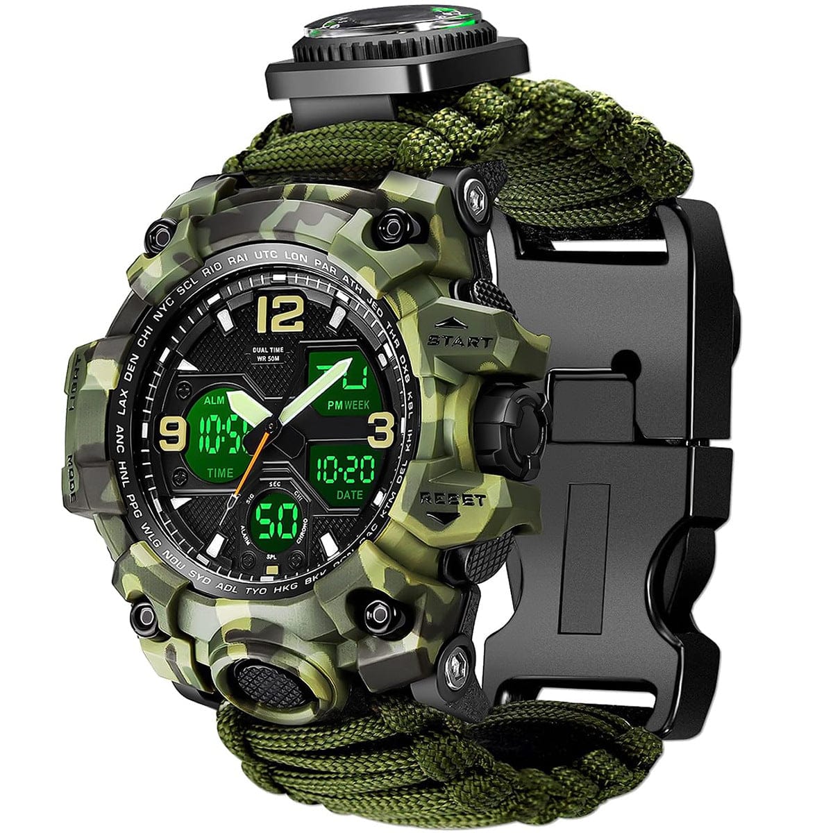Waterproof Dual Display Electronic Tactical Watch - A-1 Thread Vault