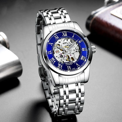 Waterproof Mens Automatic Minimalist Stylish Hollow Mechanical Luminous Watch - A-1 Thread Vault