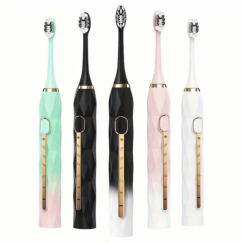 Waterproof USB Rechargeable Electric Toothbrush with 10 Replaceable Toothbrush Heads, Charger and Case - A-1 Thread Vault
