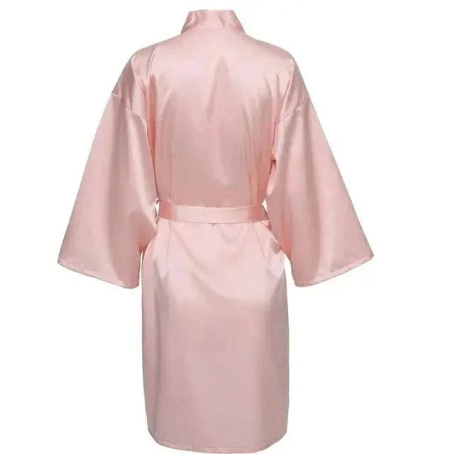 Wedding Party Team Bride Robe Without Letters Kimono Satin Pajamas Bridesmaid Plain Bathrobe SP088 - A-1 Thread Vault